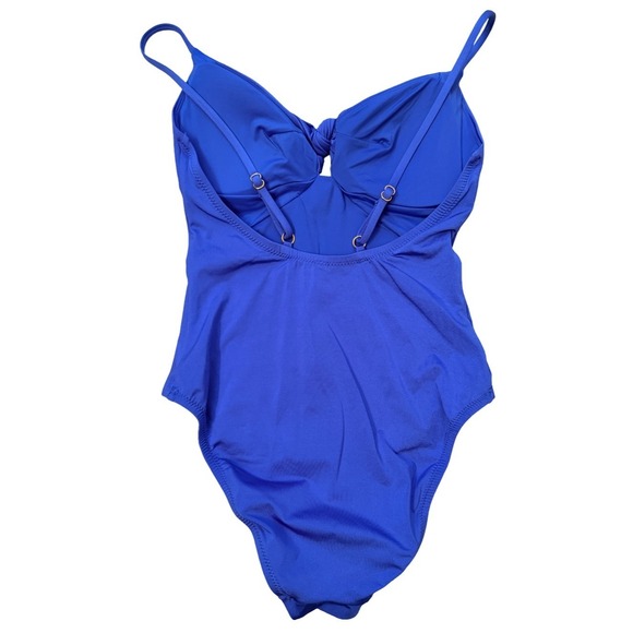 Trina Turk Ocean Blue Knot Front One Piece Swimsuit Size 4 NWT - Picture 2 of 5